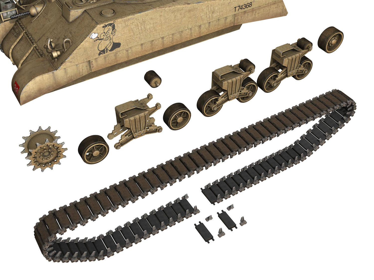 M4 Sherman MK III - Early Production 3D model_8