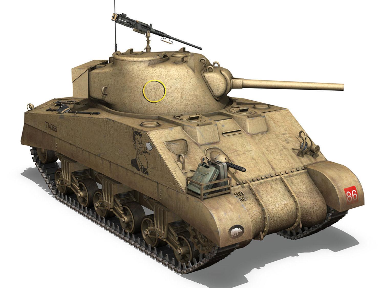 M4 Sherman MK III - Early Production 3D model_7
