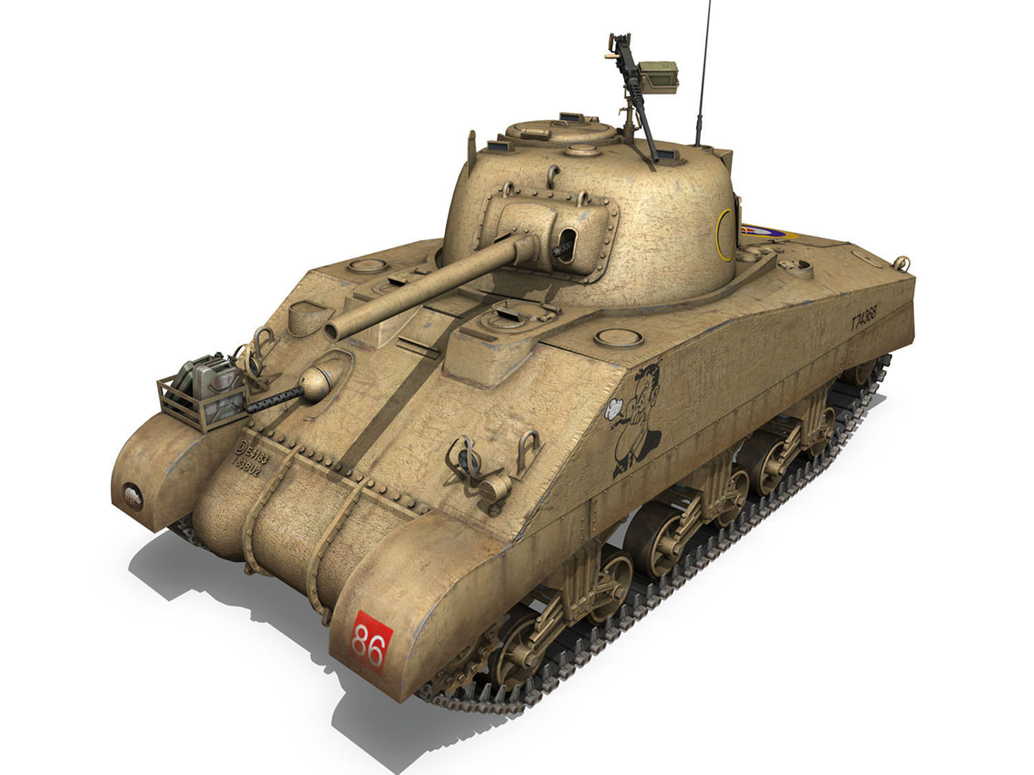 M4 Sherman MK III - Early Production 3D model_2