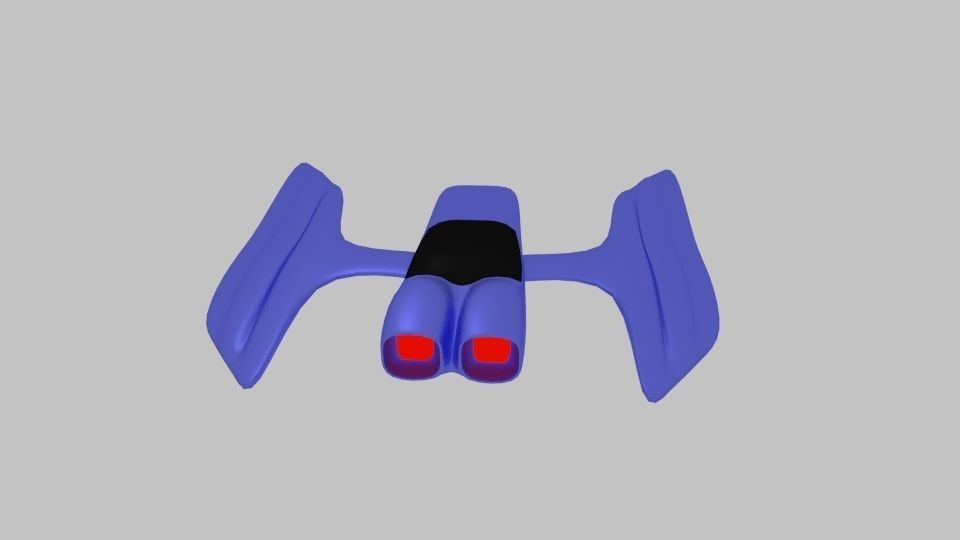 Spaceship D 4 chair with seat Low-poly 3D model_3