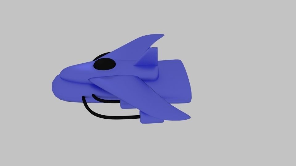 Spaceship D 7 toy airplane Low-poly 3D model_1