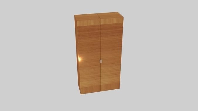 Exhibit Wood Wardrobe  Low-poly 3D model