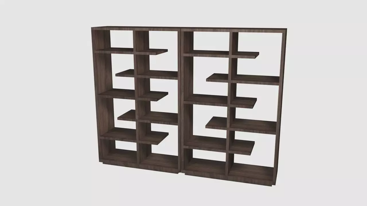 Empty Bookcase 3D 3D model_0