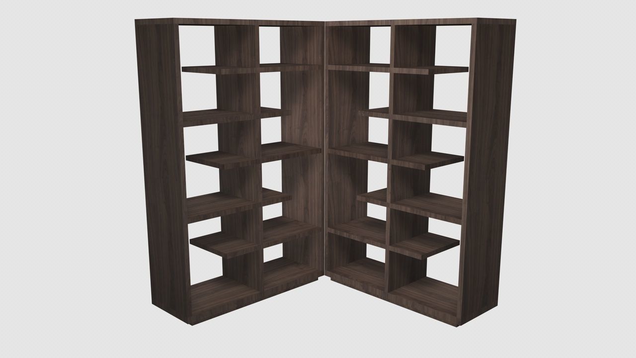 Empty Bookcase 3D 3D model_3