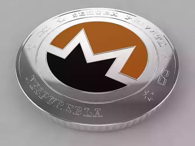 3D Monero XMR Crypto Coin model