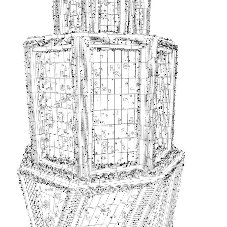 Sci Fi Shapes - Dystopia Building 4 Low-poly 3D model_14