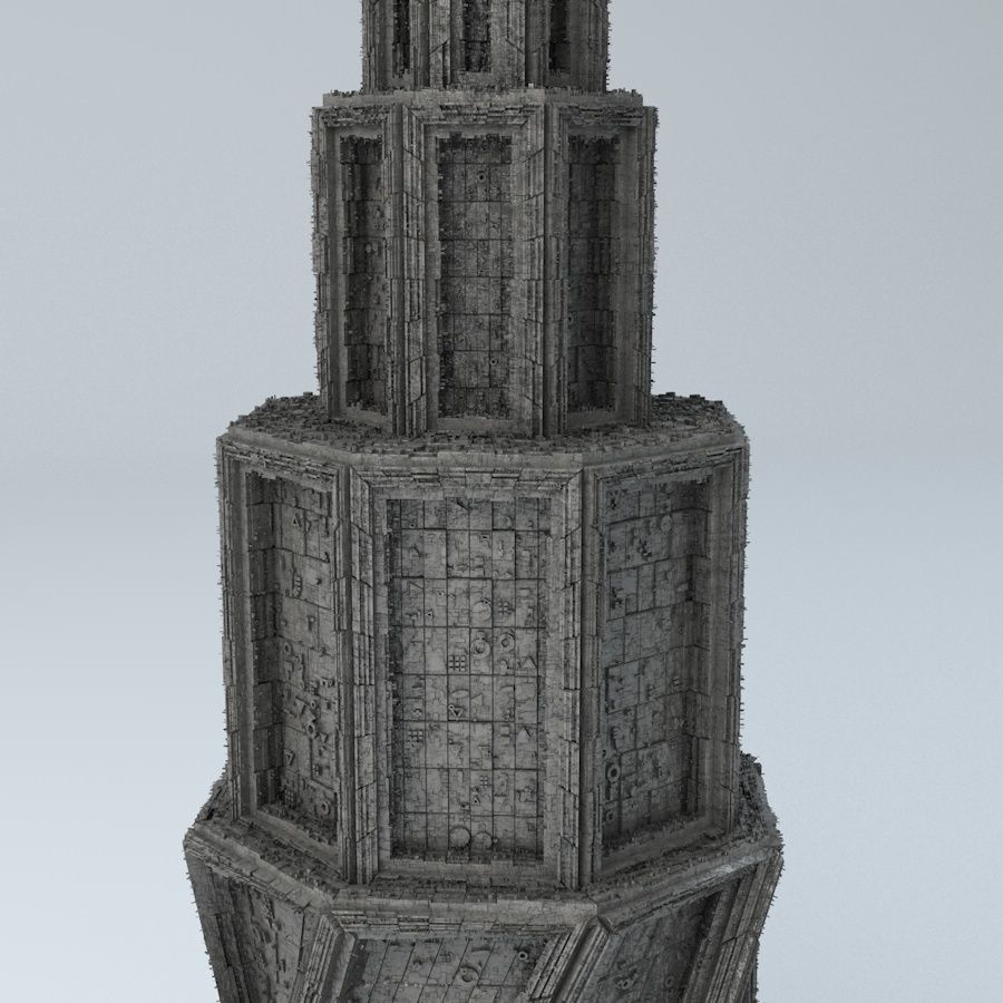 Sci Fi Shapes - Dystopia Building 4 Low-poly 3D model_2