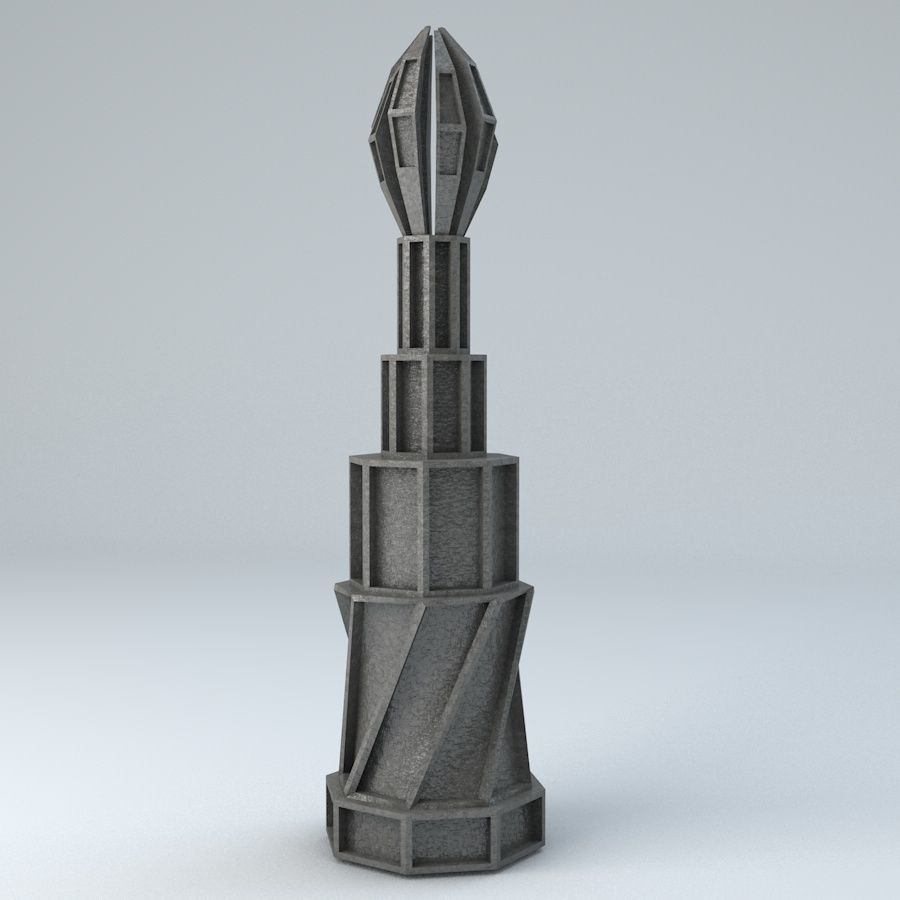 Sci Fi Shapes - Dystopia Building 4 Low-poly 3D model_5