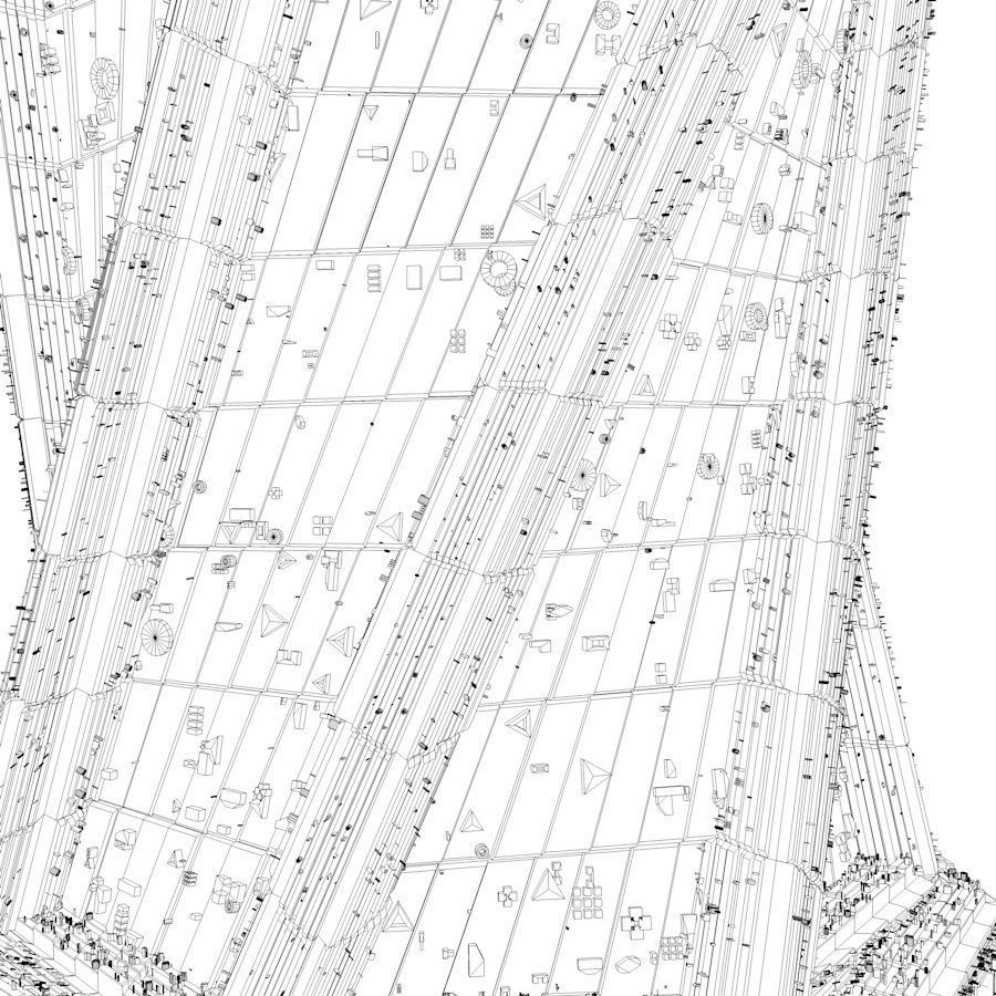 Sci Fi Shapes - Dystopia Building 4 Low-poly 3D model_16