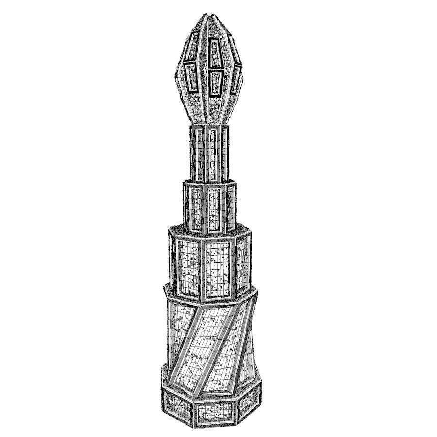 Sci Fi Shapes - Dystopia Building 4 Low-poly 3D model_13