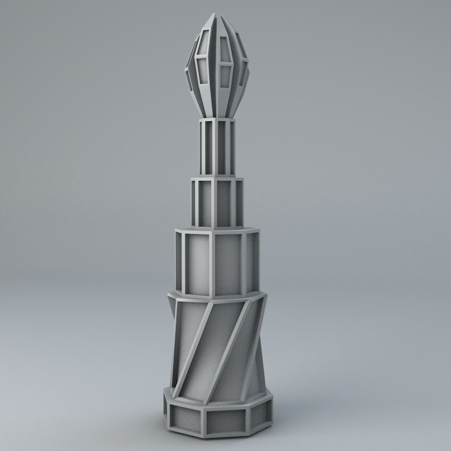 Sci Fi Shapes - Dystopia Building 4 Low-poly 3D model_8