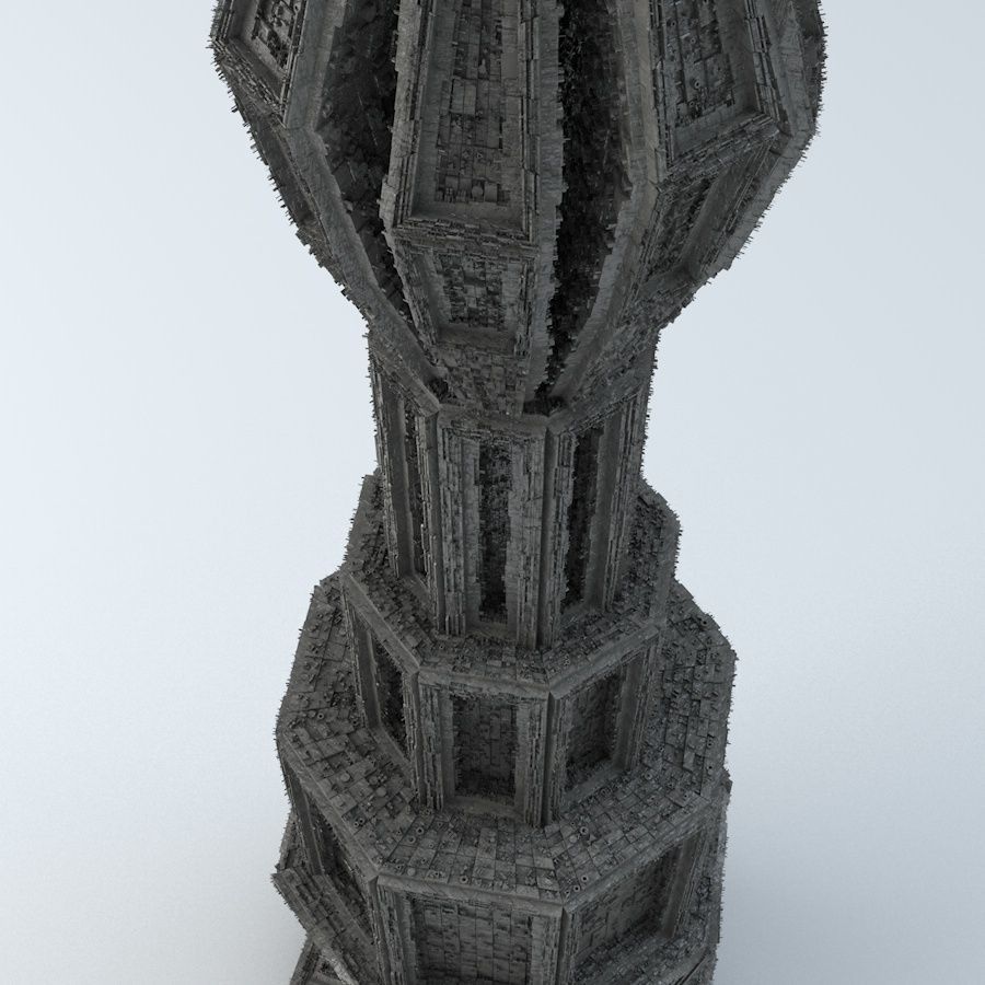 Sci Fi Shapes - Dystopia Building 4 Low-poly 3D model_3