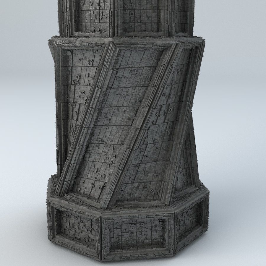 Sci Fi Shapes - Dystopia Building 4 Low-poly 3D model_1