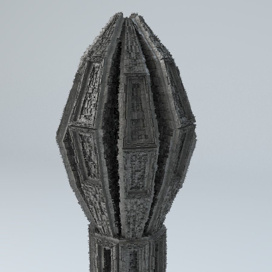 Sci Fi Shapes - Dystopia Building 4 Low-poly 3D model_4