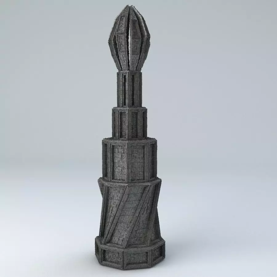 Sci Fi Shapes - Dystopia Building 4 Low-poly 3D model_0