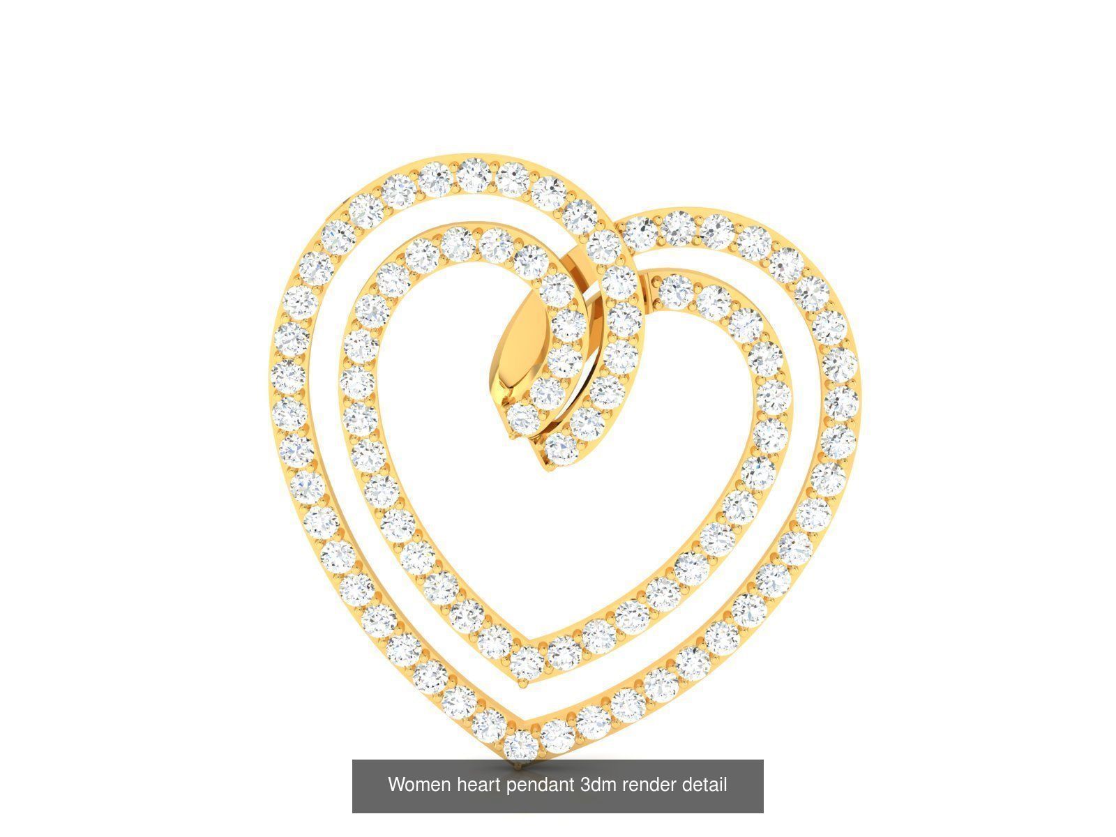 109 Love valentine ring earrings pendant 3dm render details 3D Model Collection_104