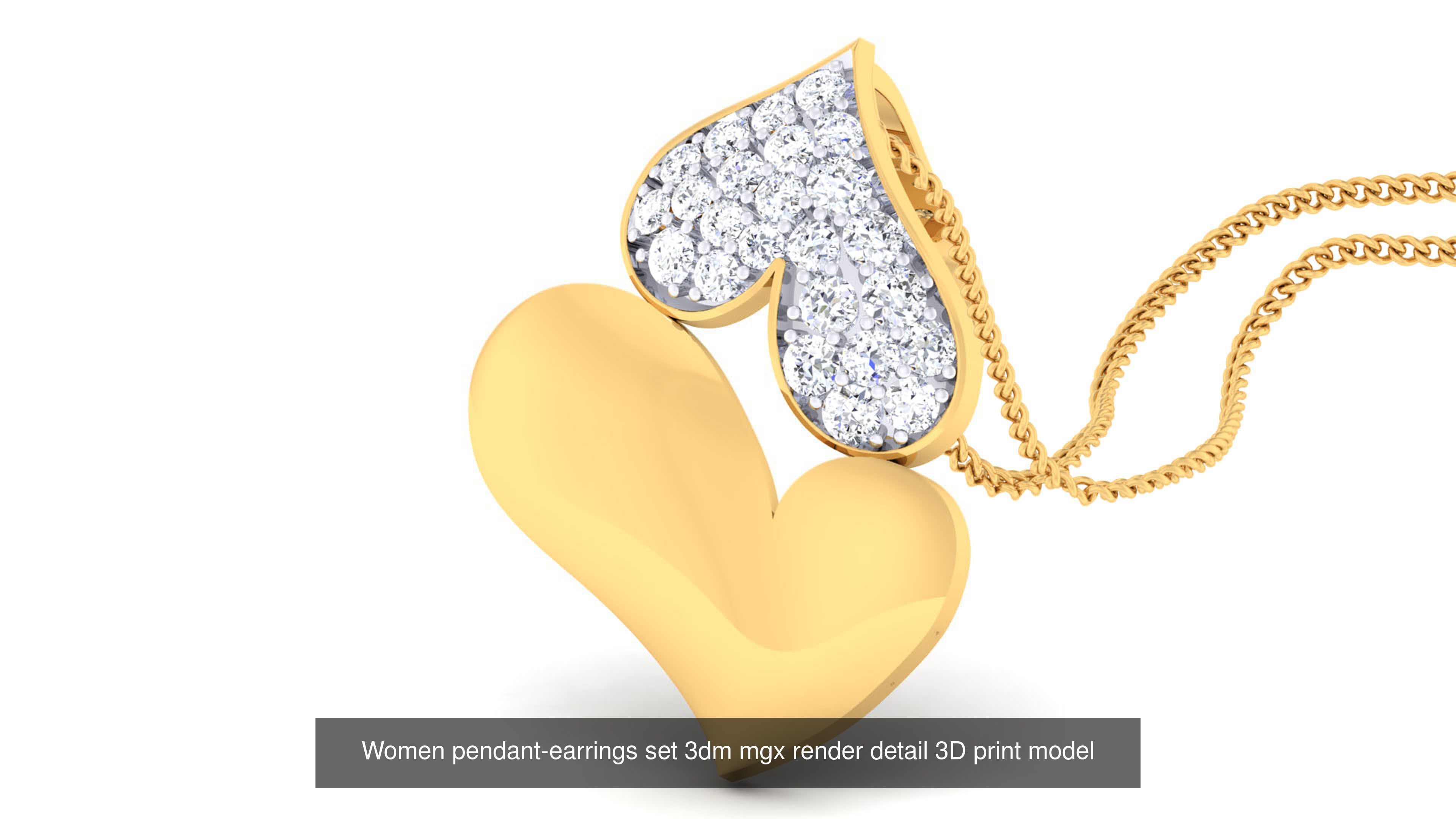109 Love valentine ring earrings pendant 3dm render details 3D Model Collection_43