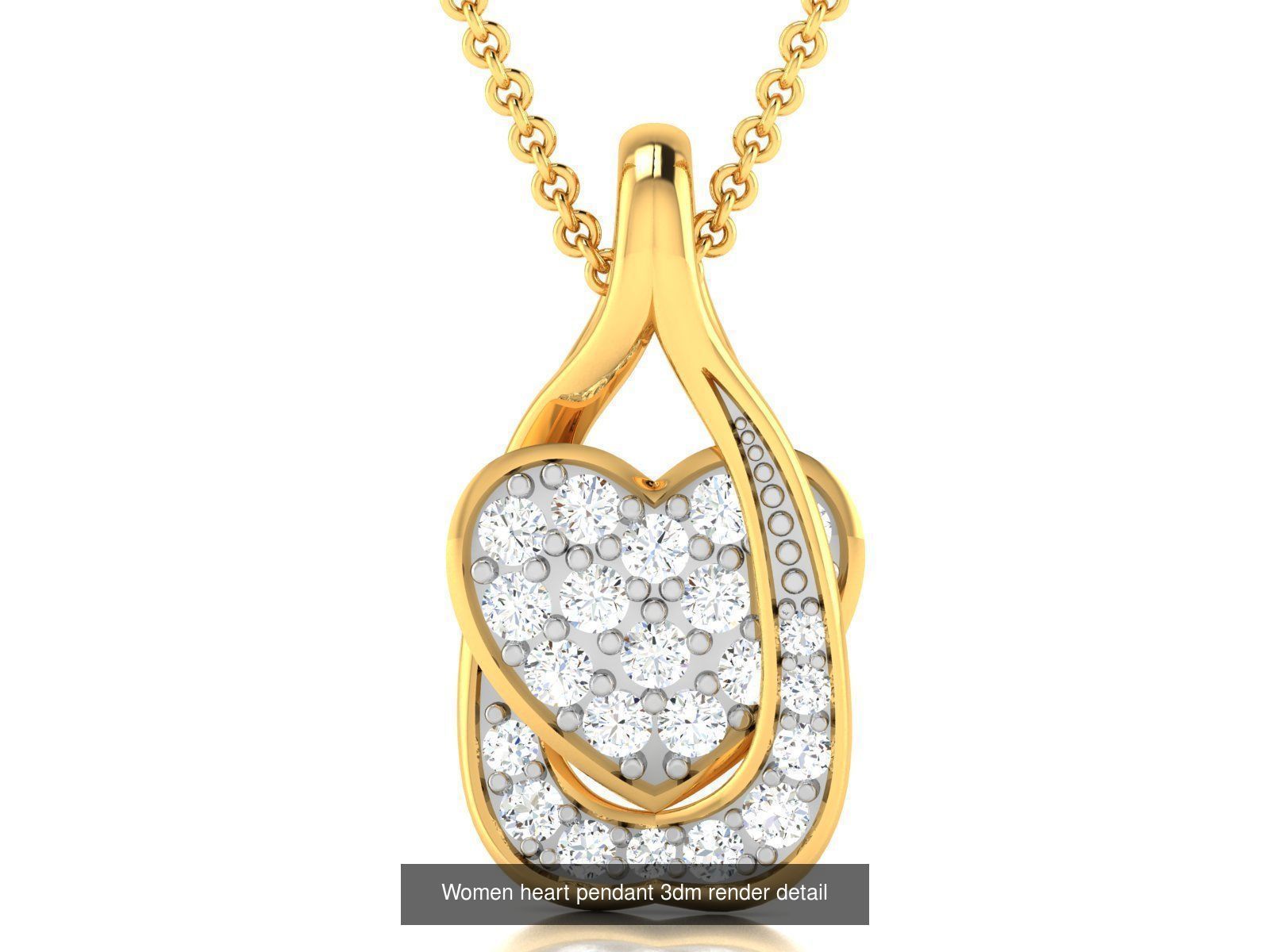 109 Love valentine ring earrings pendant 3dm render details 3D Model Collection_94