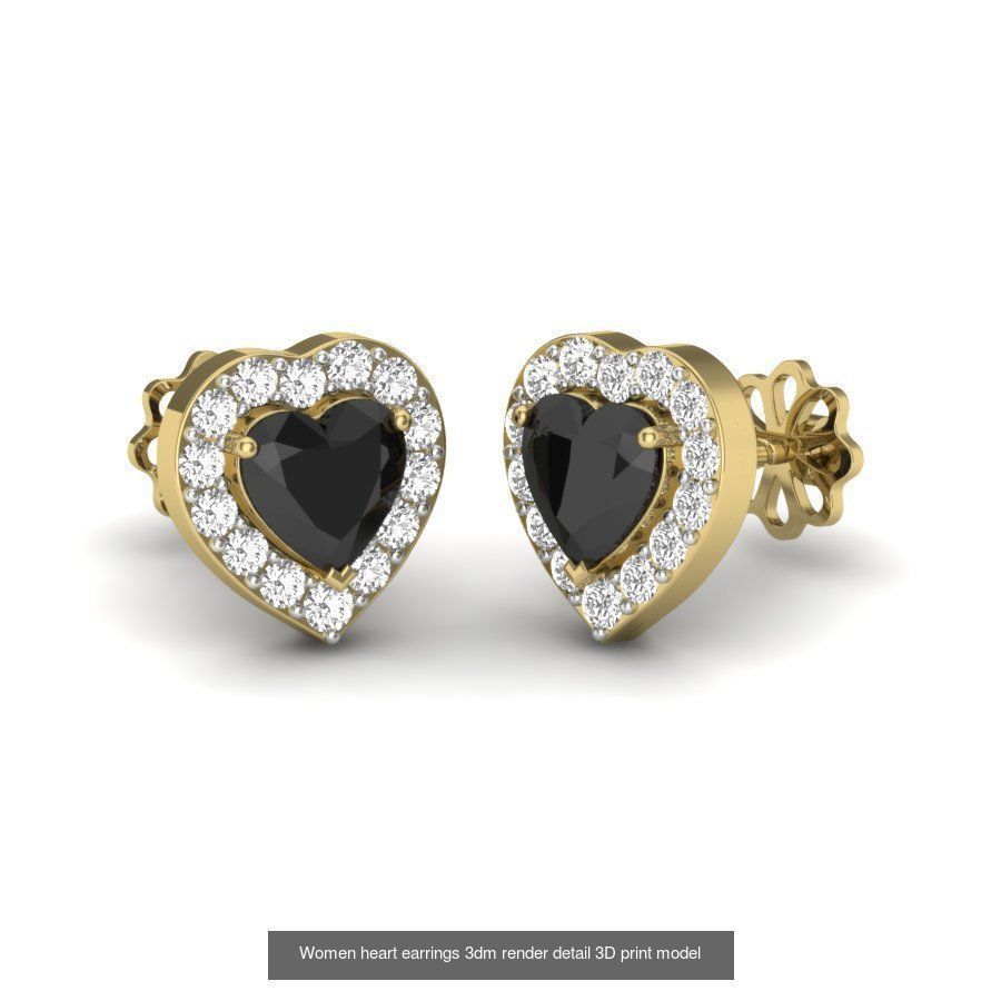 109 Love valentine ring earrings pendant 3dm render details 3D Model Collection_31