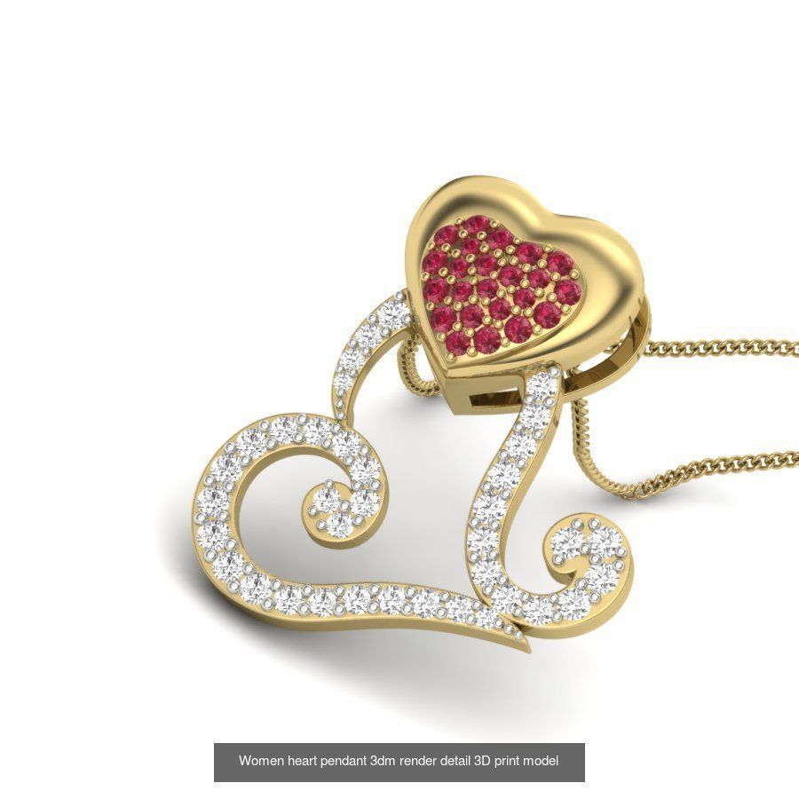 109 Love valentine ring earrings pendant 3dm render details 3D Model Collection_27