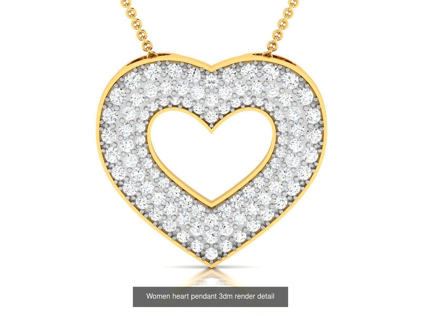 109 Love valentine ring earrings pendant 3dm render details 3D Model Collection_105