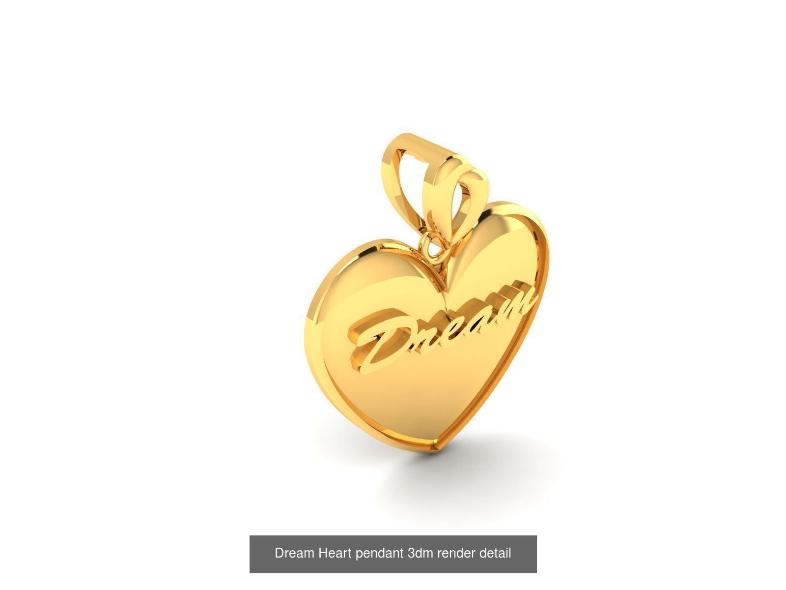 109 Love valentine ring earrings pendant 3dm render details 3D Model Collection_70