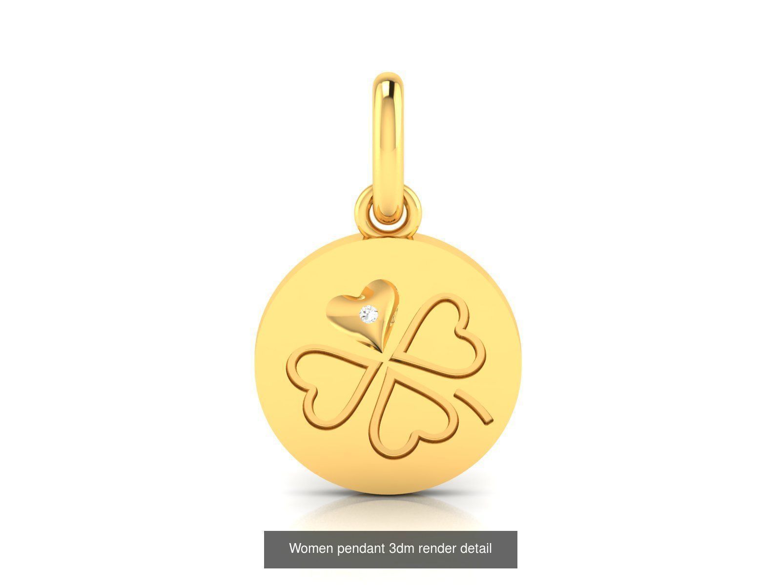 109 Love valentine ring earrings pendant 3dm render details 3D Model Collection_73