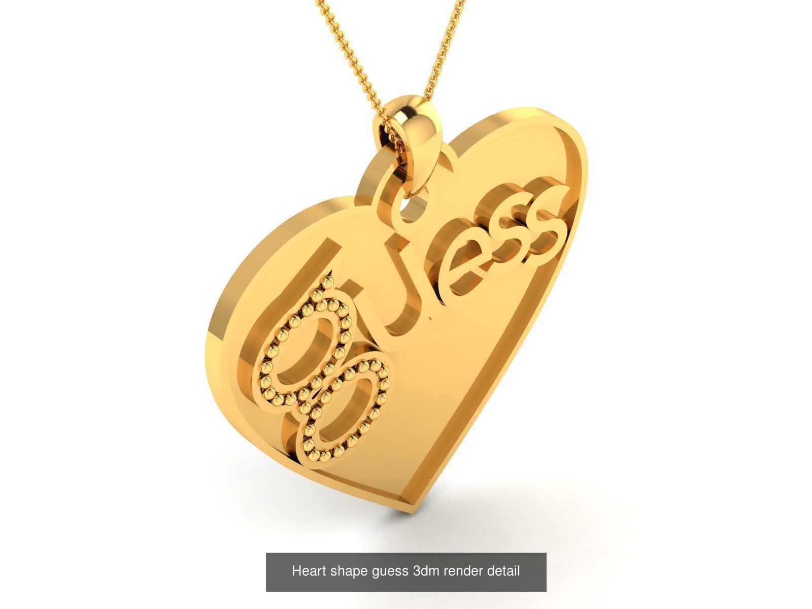 109 Love valentine ring earrings pendant 3dm render details 3D Model Collection_68