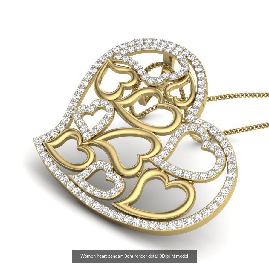 109 Love valentine ring earrings pendant 3dm render details 3D Model Collection_23