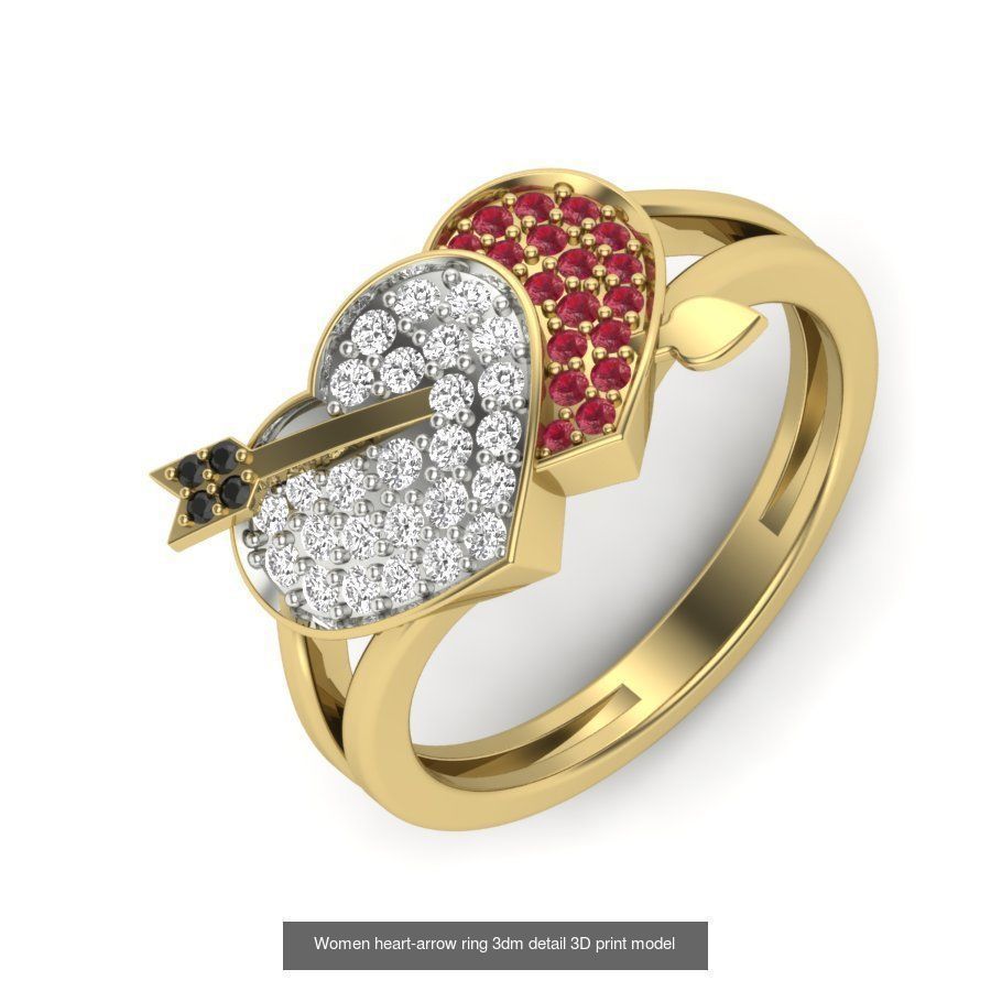 109 Love valentine ring earrings pendant 3dm render details 3D Model Collection_10