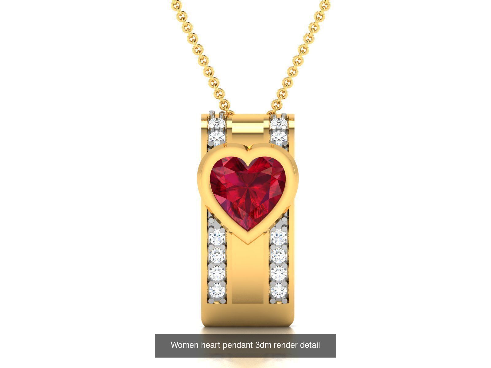 109 Love valentine ring earrings pendant 3dm render details 3D Model Collection_100