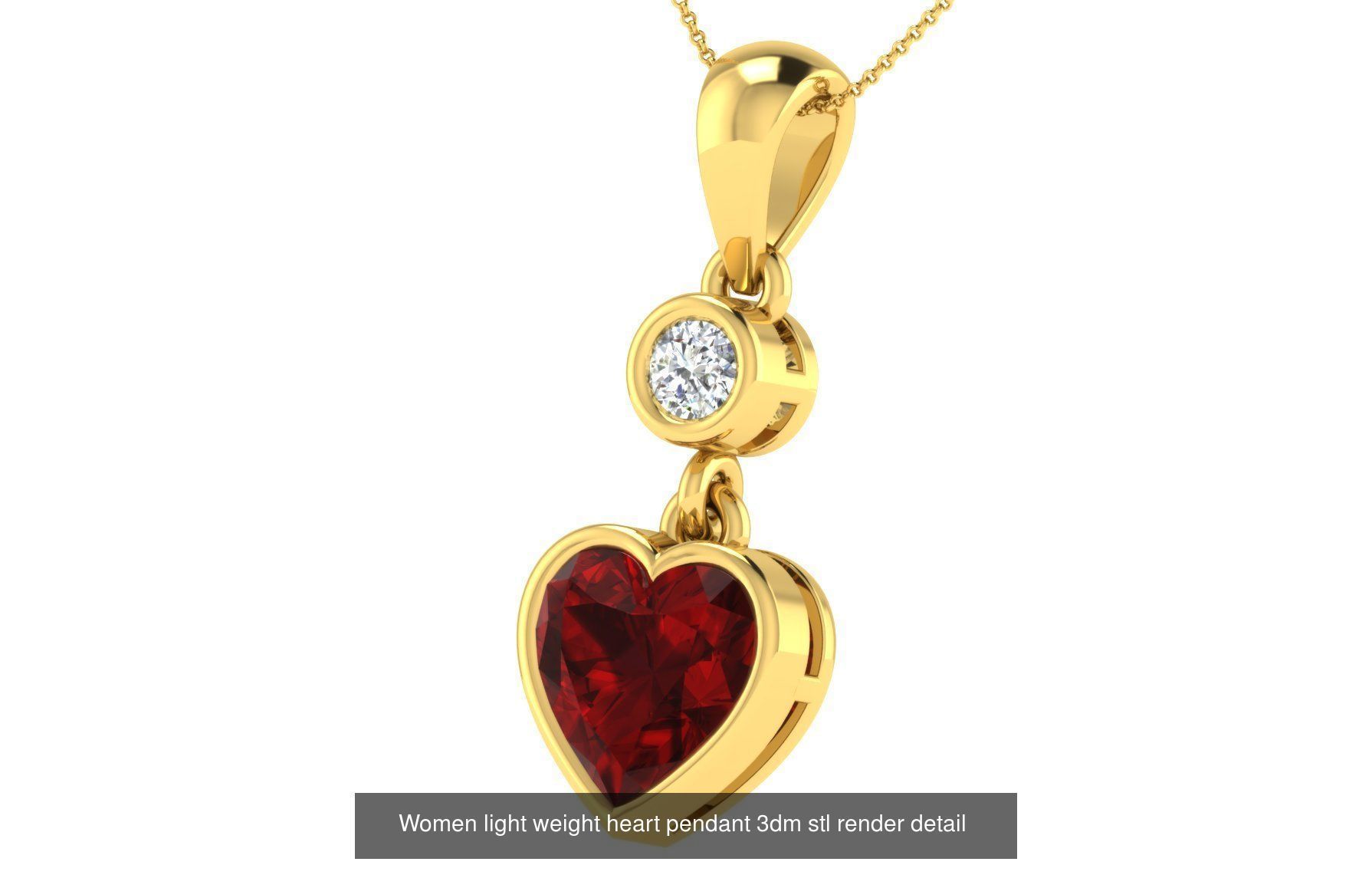 109 Love valentine ring earrings pendant 3dm render details 3D Model Collection_61