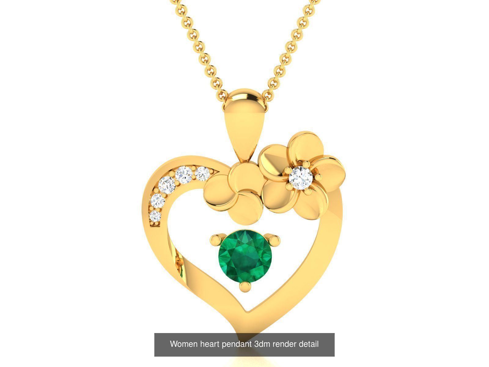 109 Love valentine ring earrings pendant 3dm render details 3D Model Collection_88