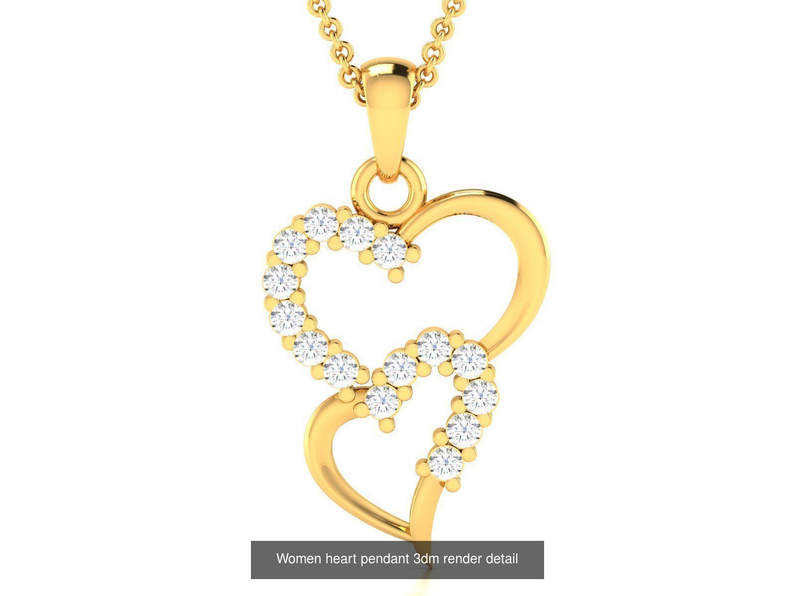 109 Love valentine ring earrings pendant 3dm render details 3D Model Collection_78