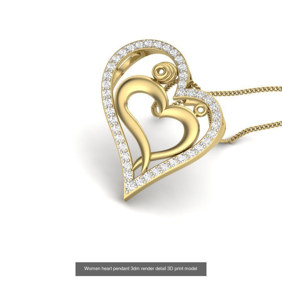 109 Love valentine ring earrings pendant 3dm render details 3D Model Collection_28