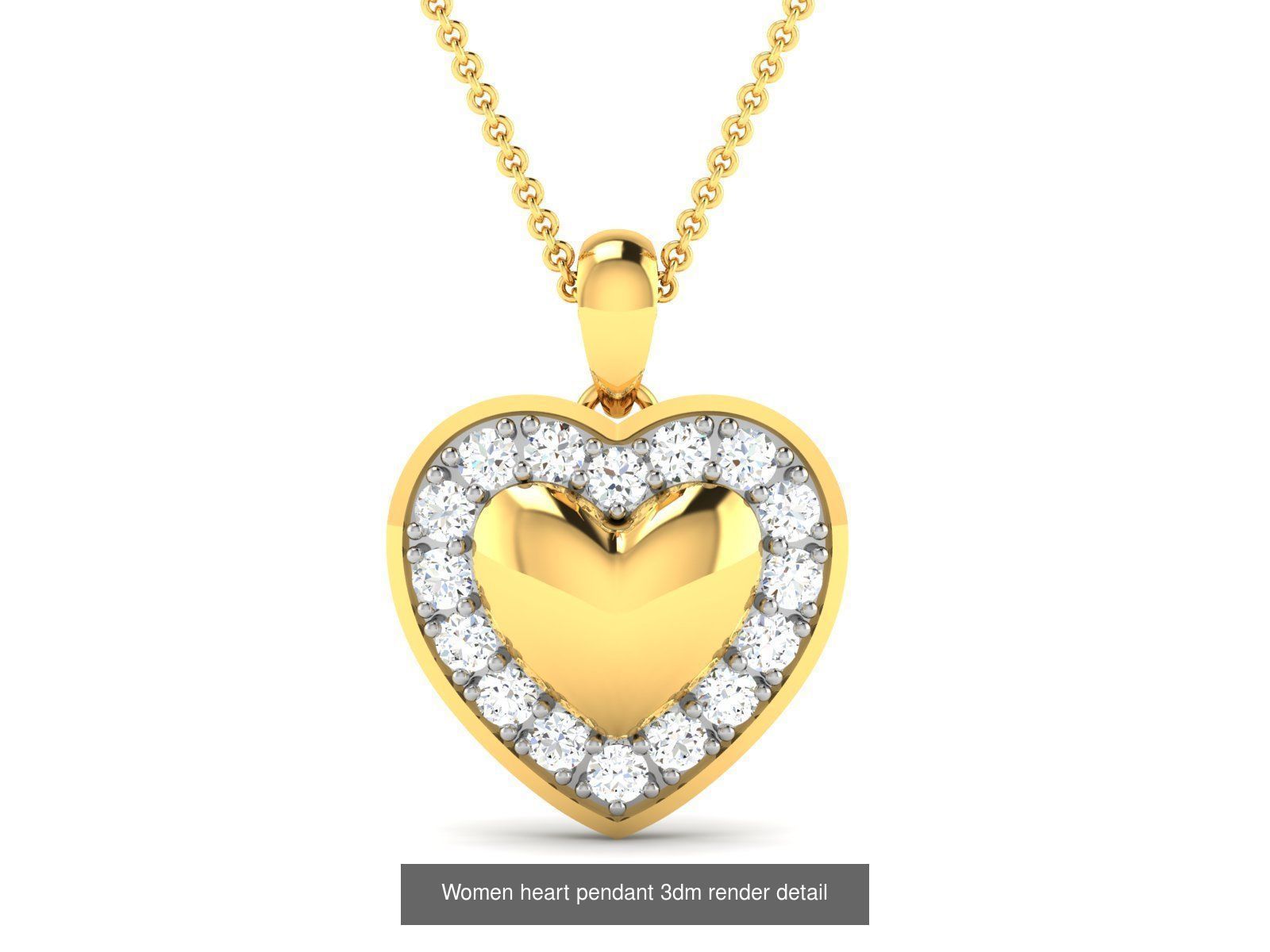 109 Love valentine ring earrings pendant 3dm render details 3D Model Collection_90