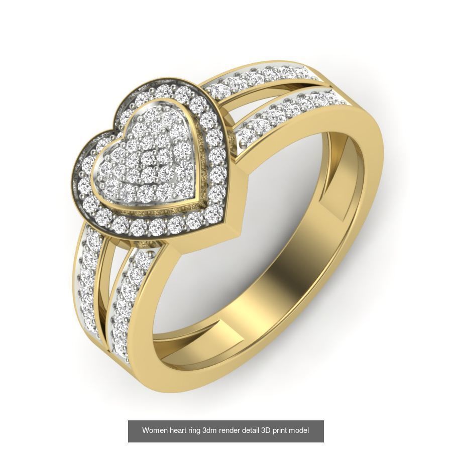109 Love valentine ring earrings pendant 3dm render details 3D Model Collection_8