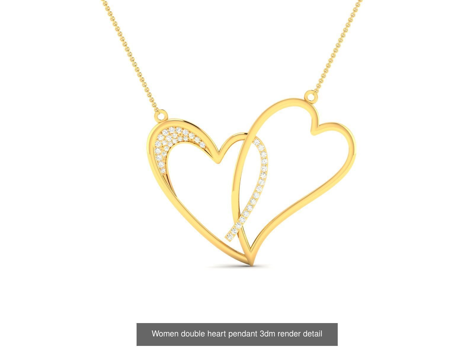 109 Love valentine ring earrings pendant 3dm render details 3D Model Collection_106