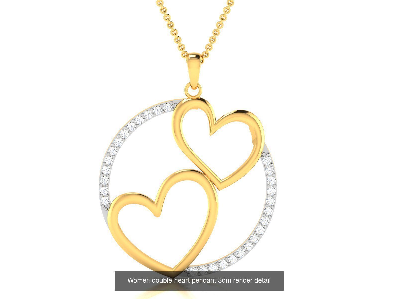 109 Love valentine ring earrings pendant 3dm render details 3D Model Collection_107