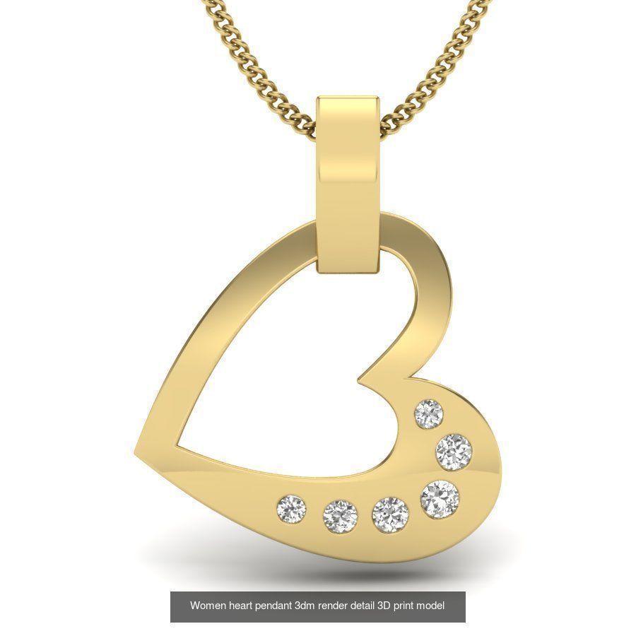 109 Love valentine ring earrings pendant 3dm render details 3D Model Collection_18