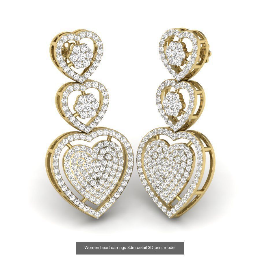 109 Love valentine ring earrings pendant 3dm render details 3D Model Collection_34