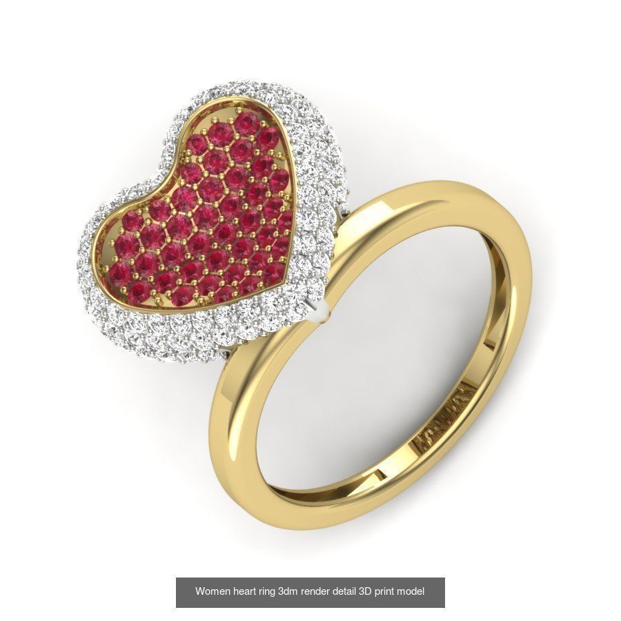 109 Love valentine ring earrings pendant 3dm render details 3D Model Collection_6