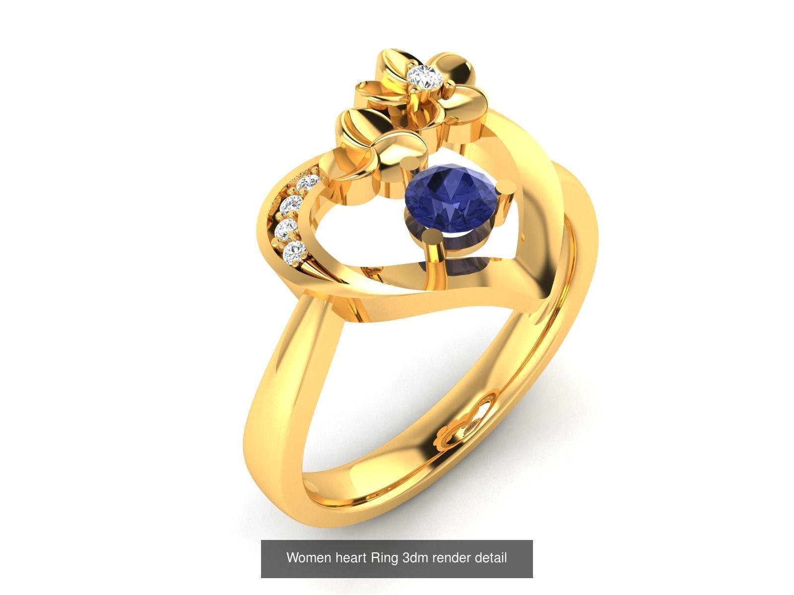 109 Love valentine ring earrings pendant 3dm render details 3D Model Collection_109