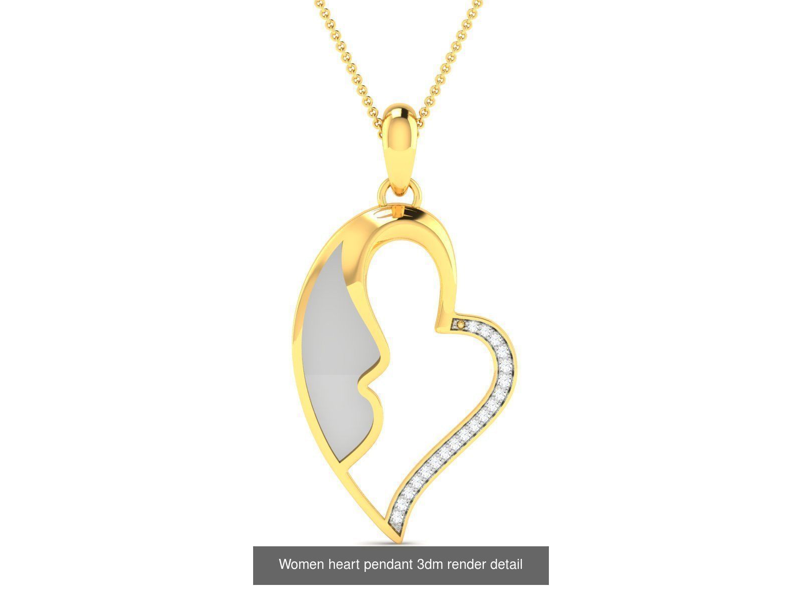 109 Love valentine ring earrings pendant 3dm render details 3D Model Collection_87