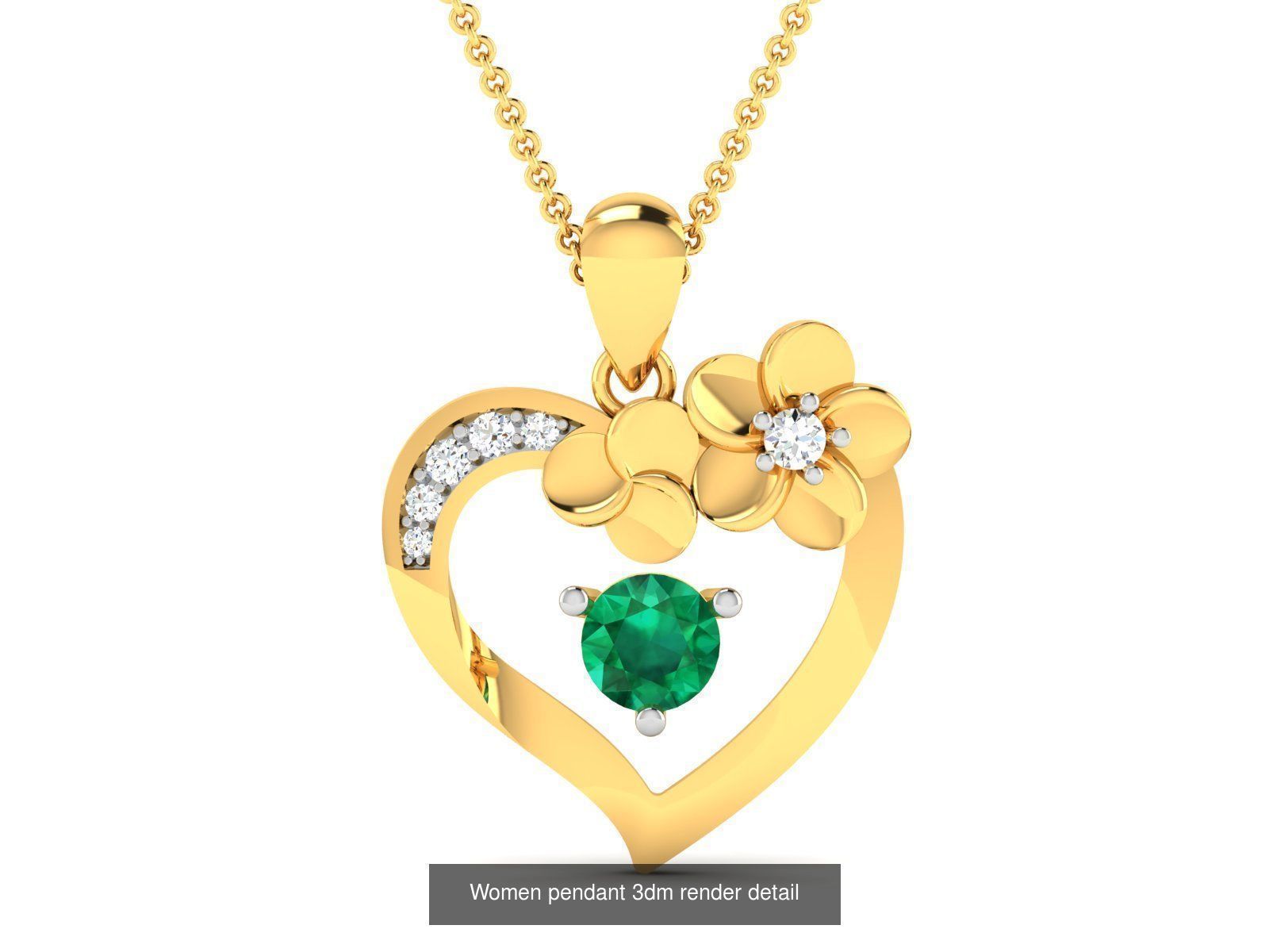 109 Love valentine ring earrings pendant 3dm render details 3D Model Collection_96