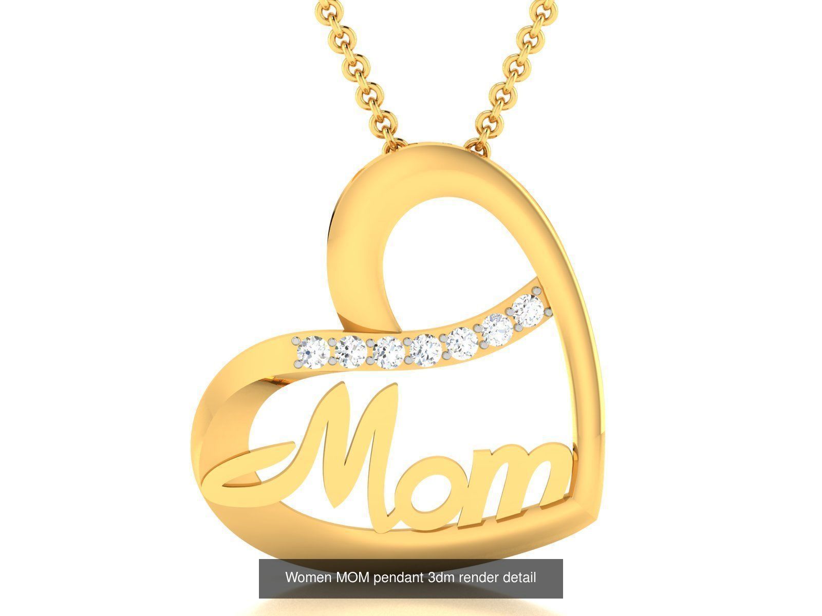 109 Love valentine ring earrings pendant 3dm render details 3D Model Collection_89