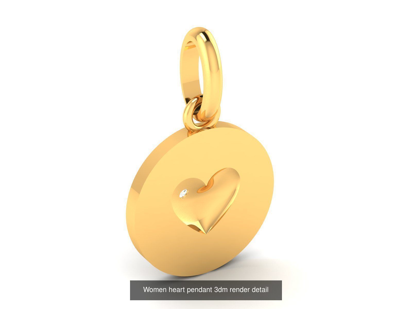 109 Love valentine ring earrings pendant 3dm render details 3D Model Collection_74