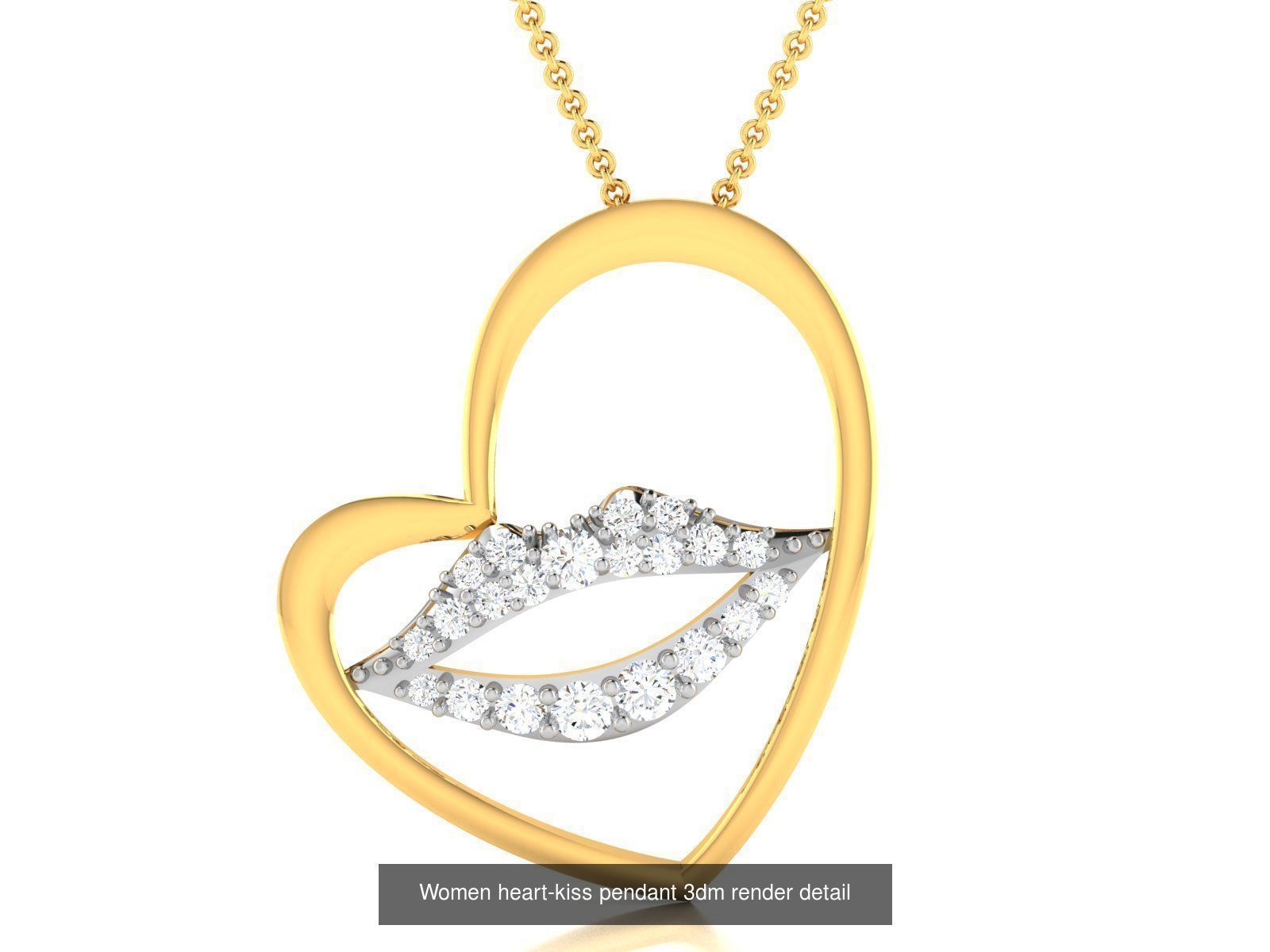 109 Love valentine ring earrings pendant 3dm render details 3D Model Collection_102