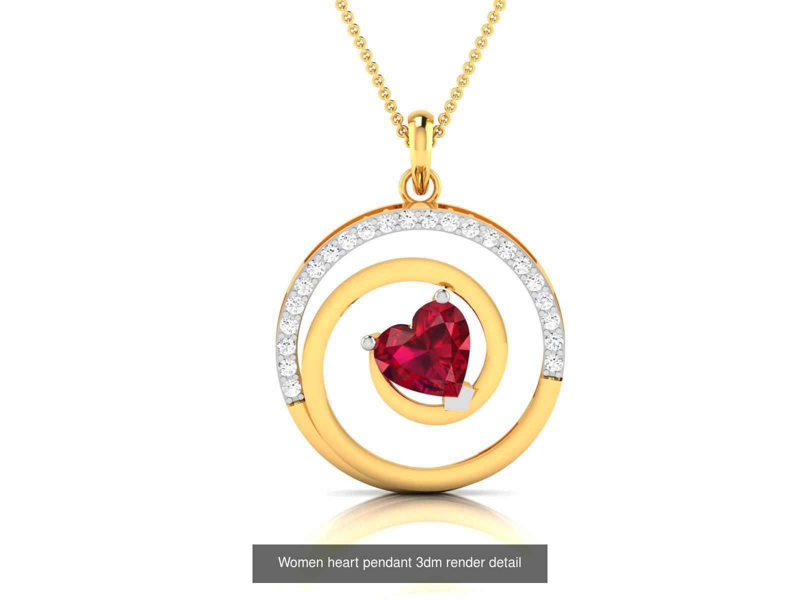 109 Love valentine ring earrings pendant 3dm render details 3D Model Collection_97