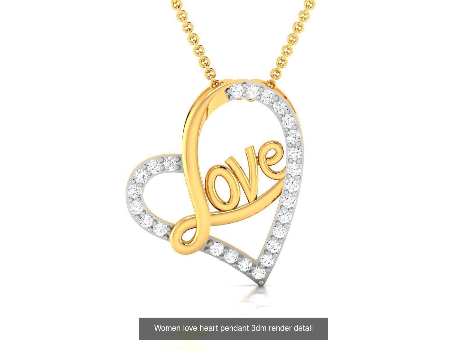 109 Love valentine ring earrings pendant 3dm render details 3D Model Collection_99